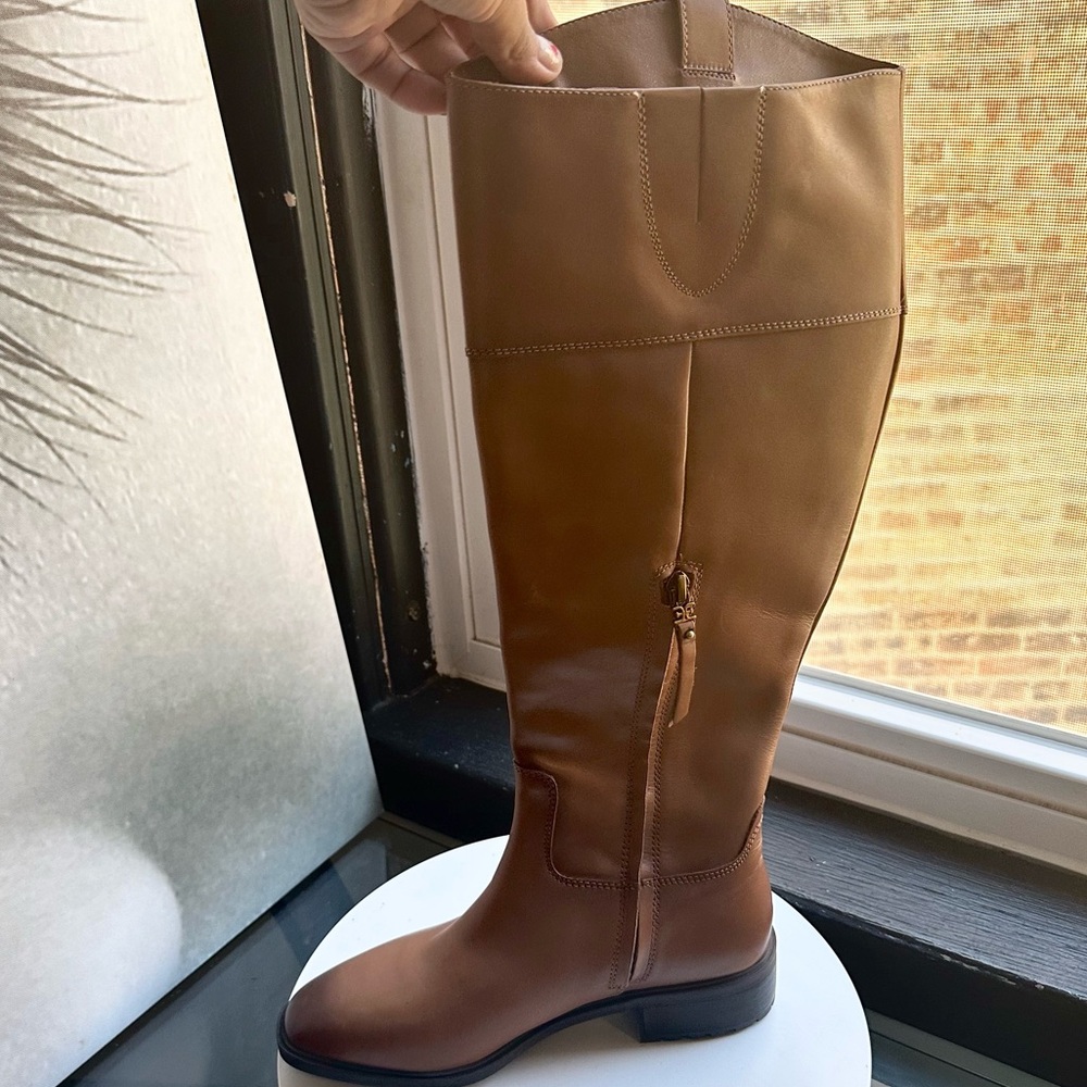🌸SAM EDELMAN🌸 Drina Ath Whisky Almond Toe Knee High Riding Boots Size: 6 - Picture 5 of 16